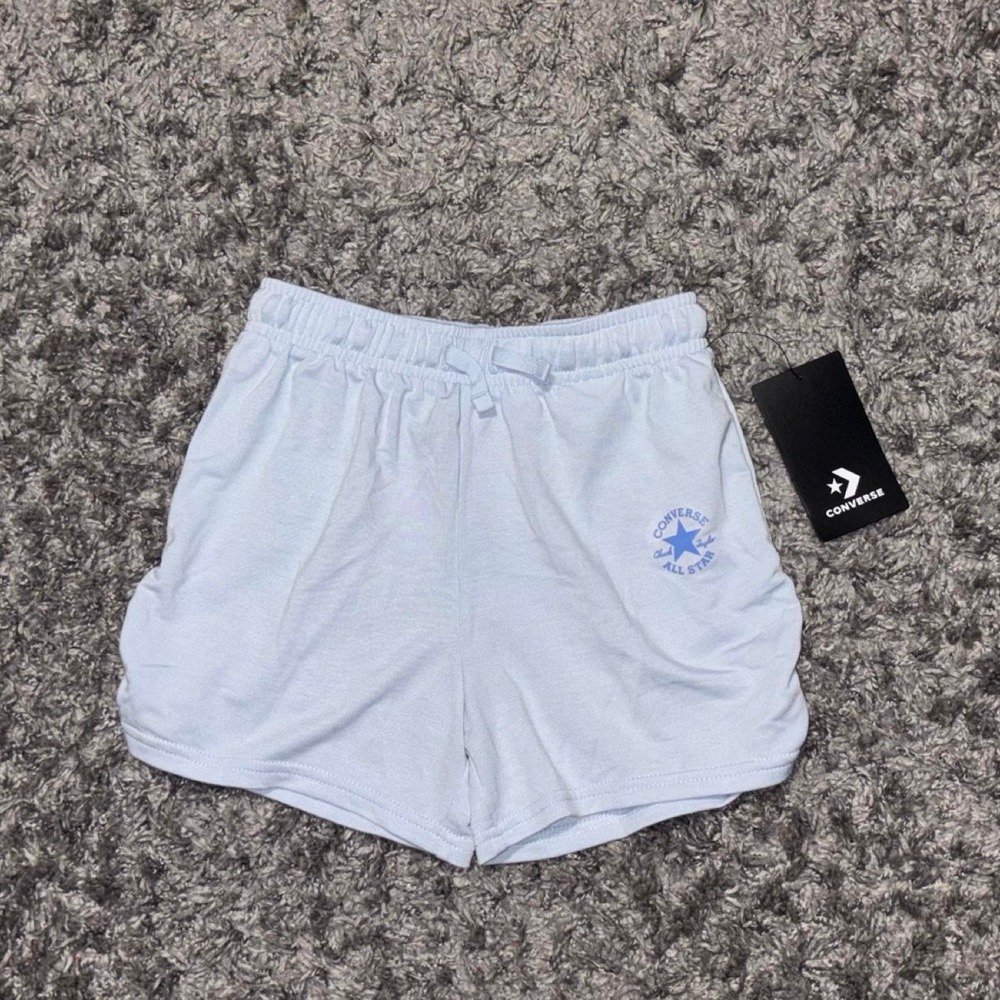Converse Light Blue Lounge Shorts Girls 6-7yrs Summer Outdoor Casual NWT Girls